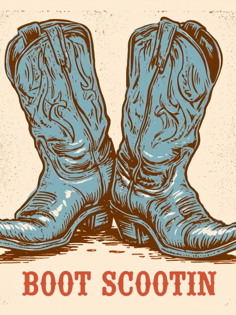 Boot Scootin' Typography Poster. poster — typography art