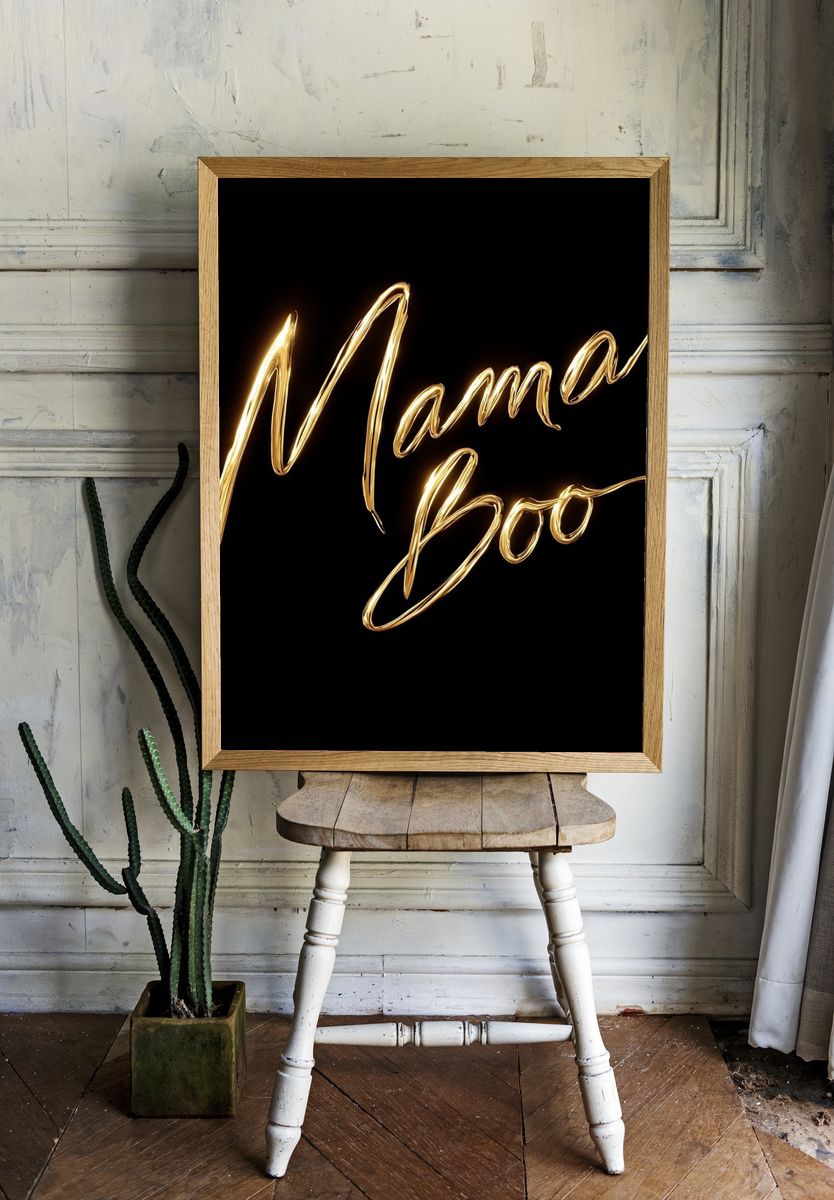 Mama Boo Typography Poster. — room view 1