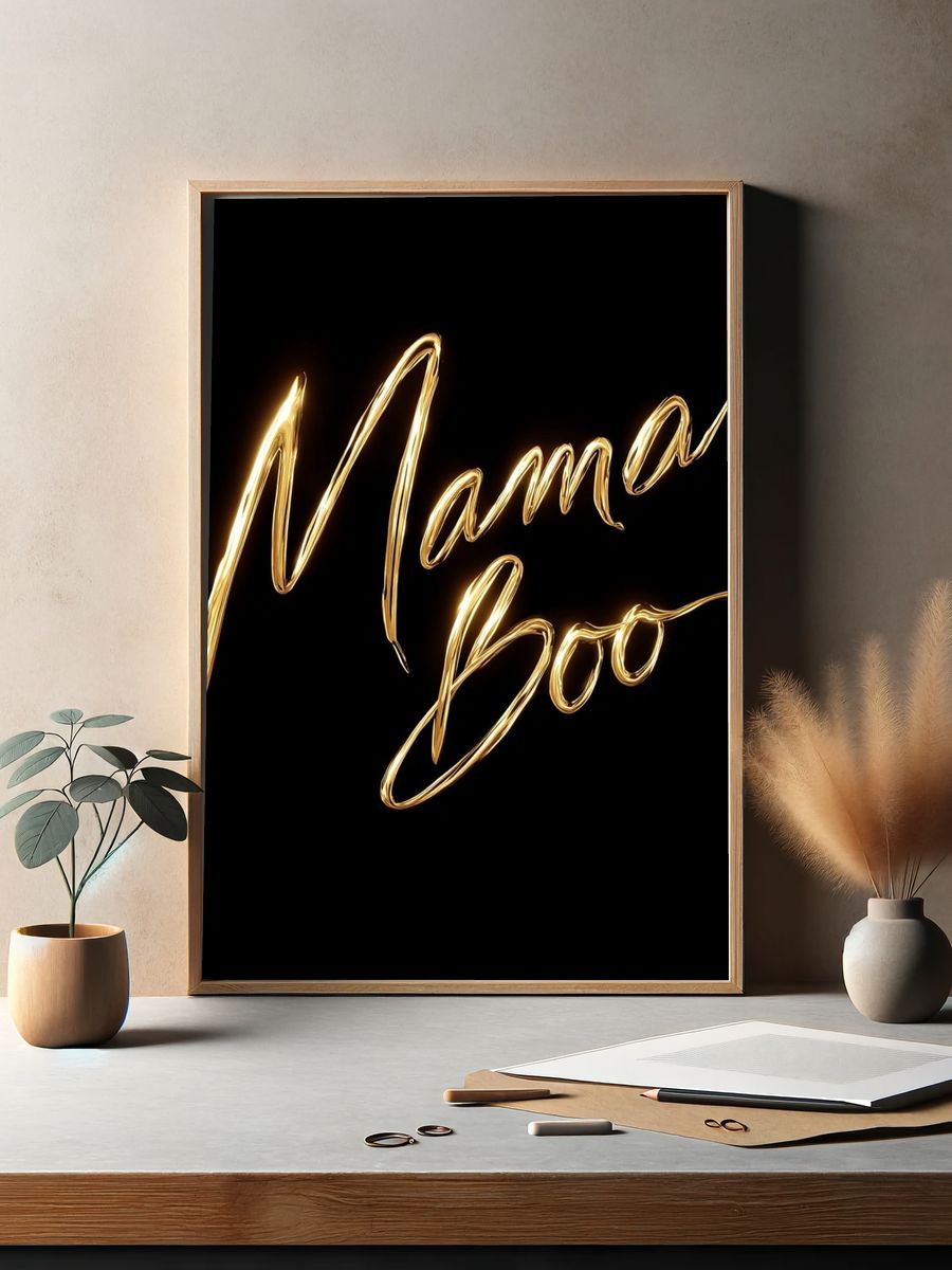 Mama Boo Typography Poster. — room view 2