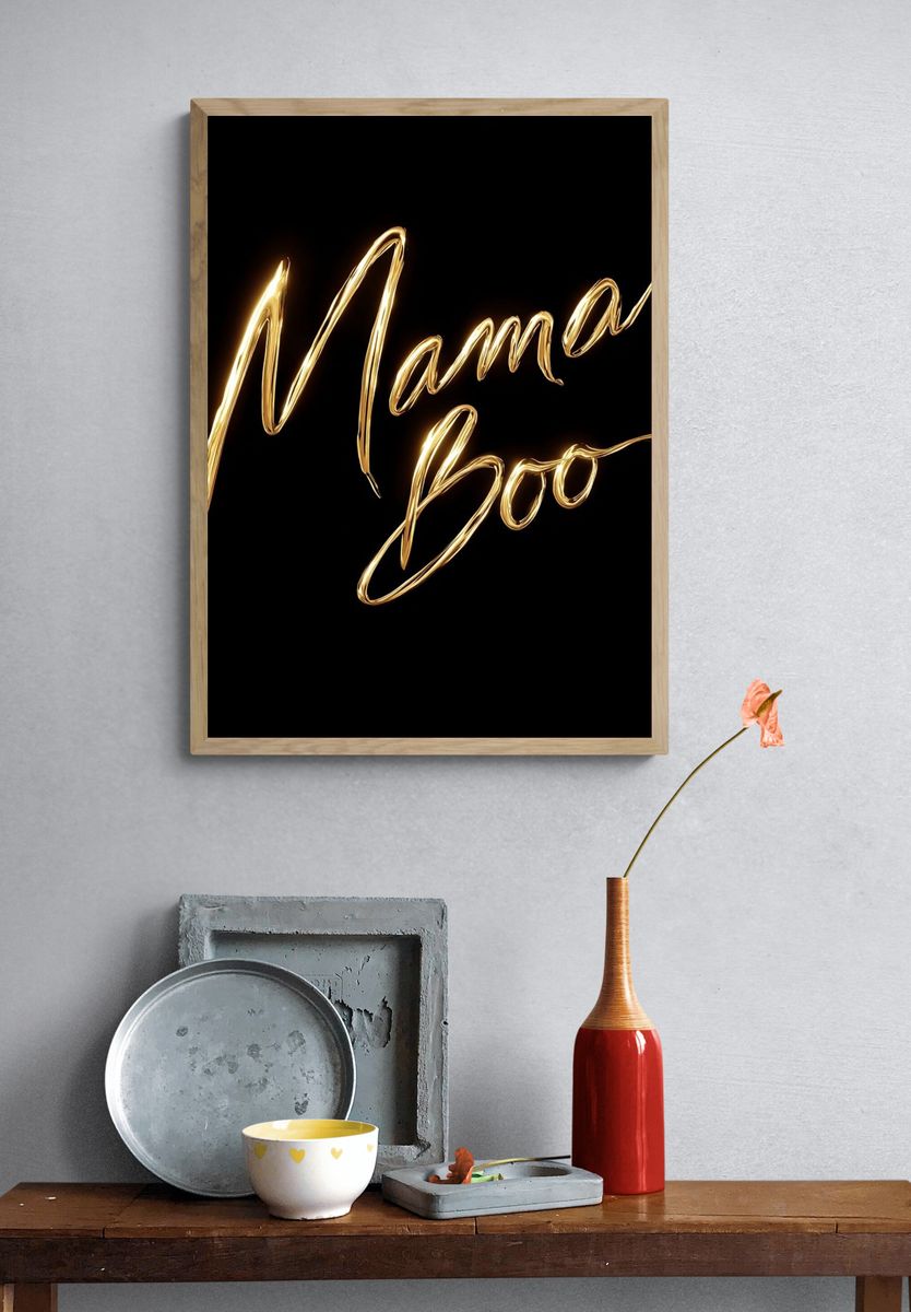 Mama Boo Typography Poster. — room view 3