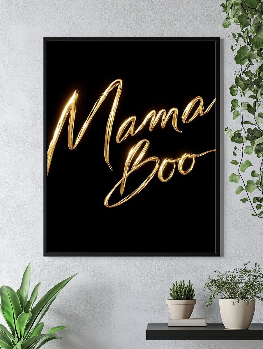 Mama Boo Typography Poster. — room view 4