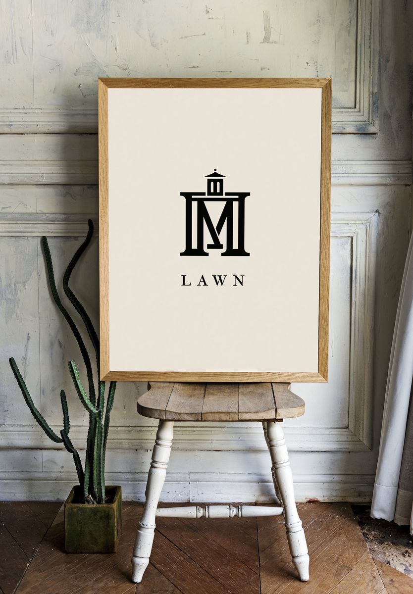 Lawn Monogram Typography Poster. room preview