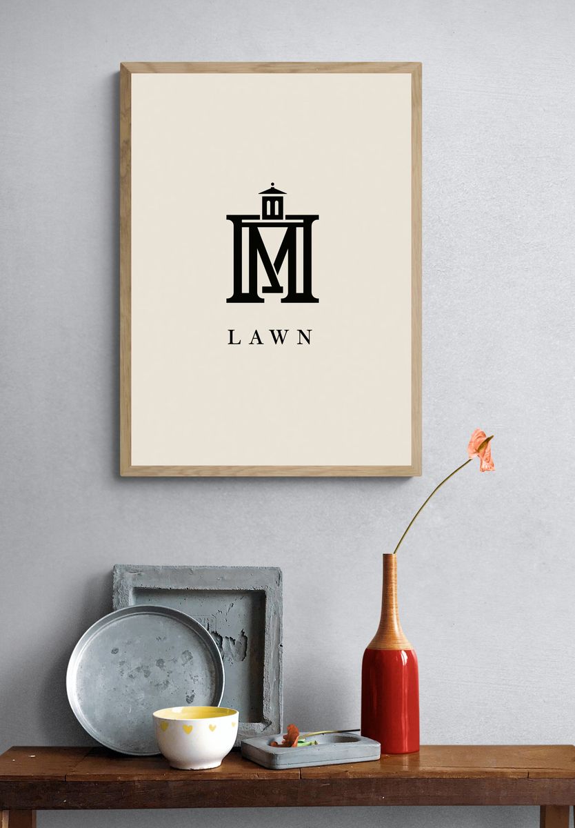 Lawn Monogram Typography Poster. — room view 3
