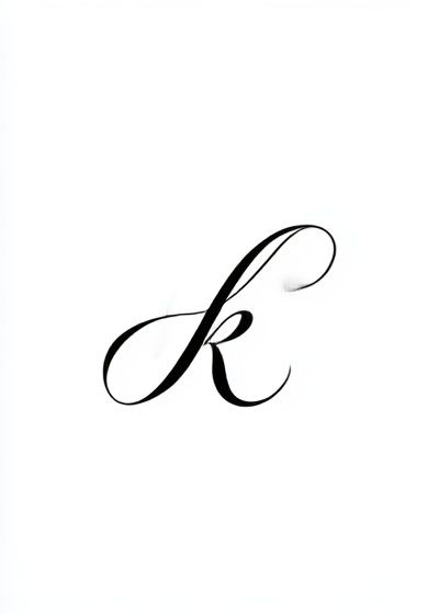 Elegant Script K Typography Poster. poster detail