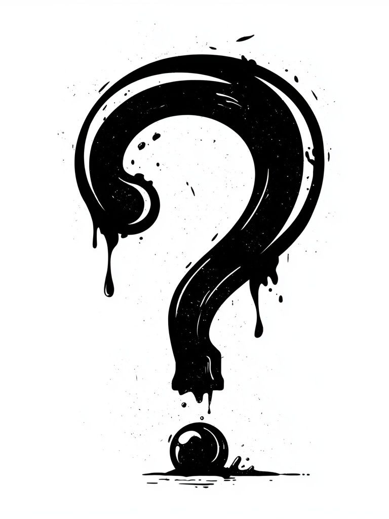 Dripping Question Mark Typography Poster. poster — typography art