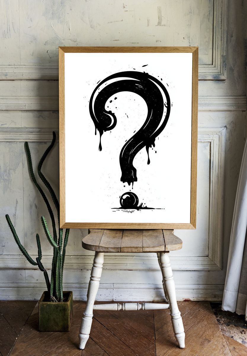 Dripping Question Mark Typography Poster. room preview