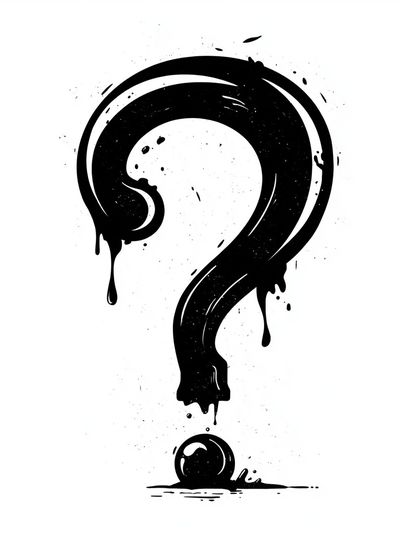Dripping Question Mark Typography Poster. poster