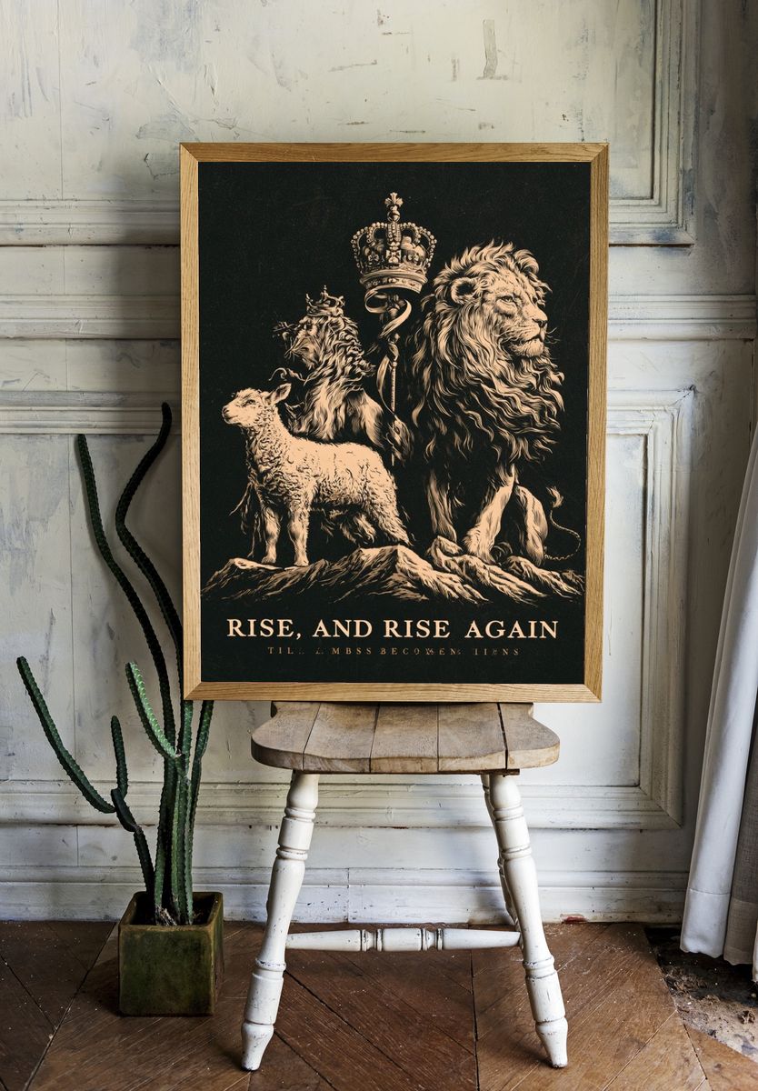Rise and Rise Again Typography Poster. room preview