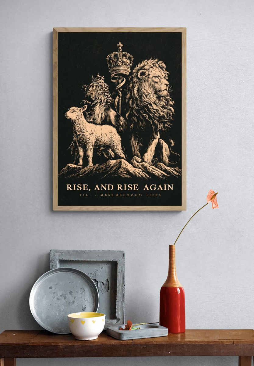 Rise and Rise Again Typography Poster. — room view 3