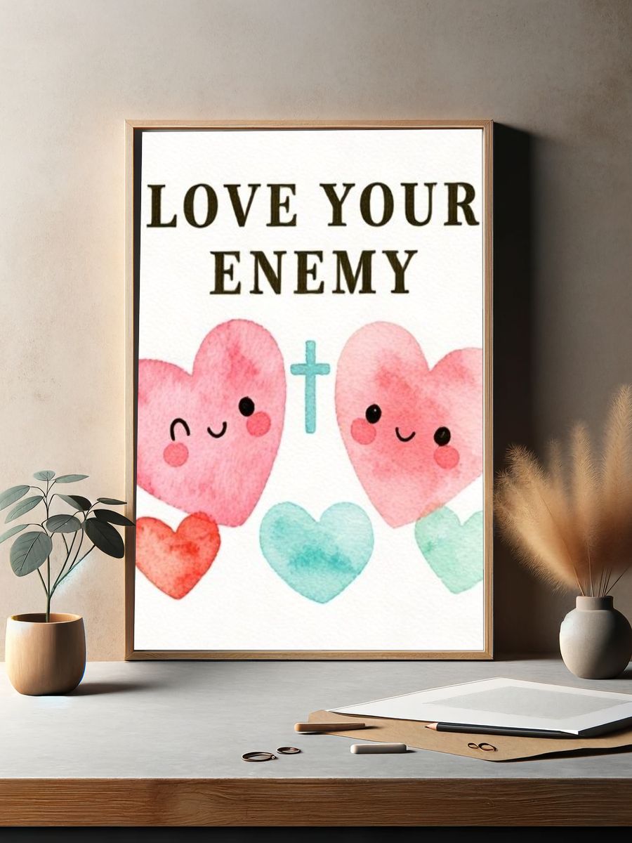 Love Your Enemy Typography Poster. — room view 2