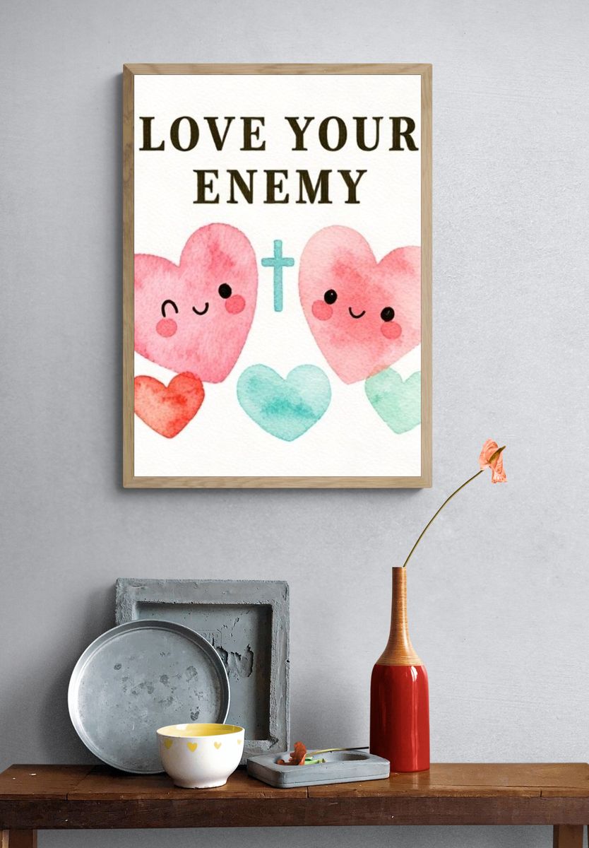 Love Your Enemy Typography Poster. — room view 3