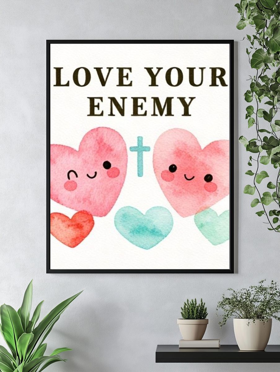 Love Your Enemy Typography Poster. — room view 4