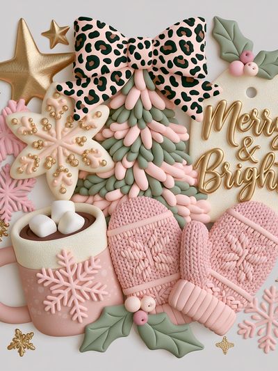 Merry & Bright Holiday Typography Poster. poster
