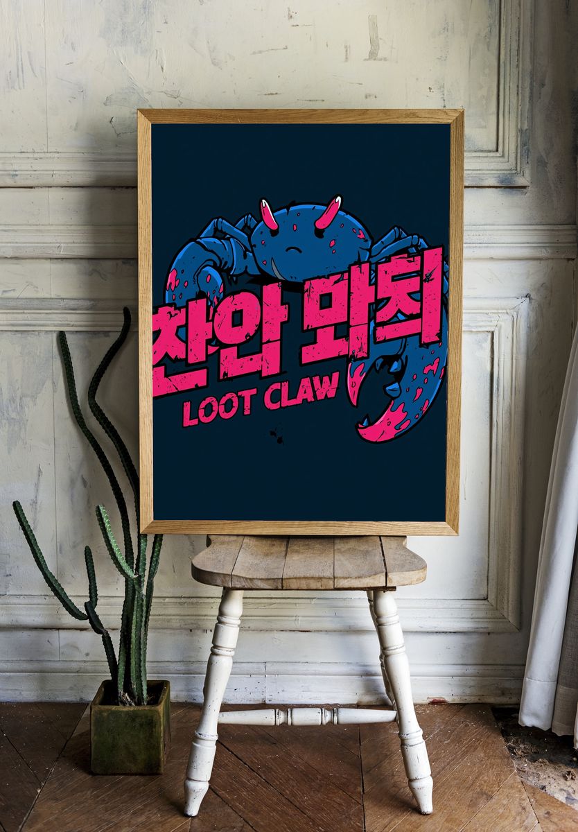 Loot Claw Monster Typography Poster. room preview