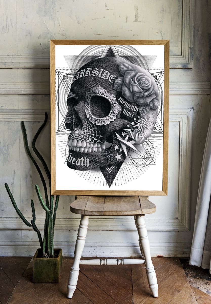Darkside Gothic Typography Poster. — room view 1
