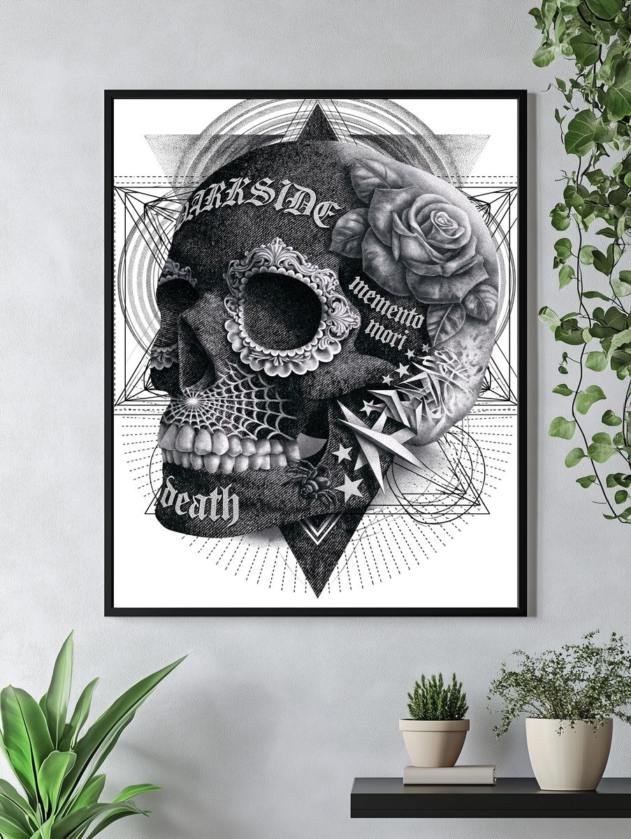 Darkside Gothic Typography Poster. — room view 4
