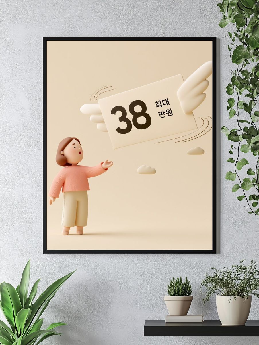 Floating 38 Typography Poster. — room view 4
