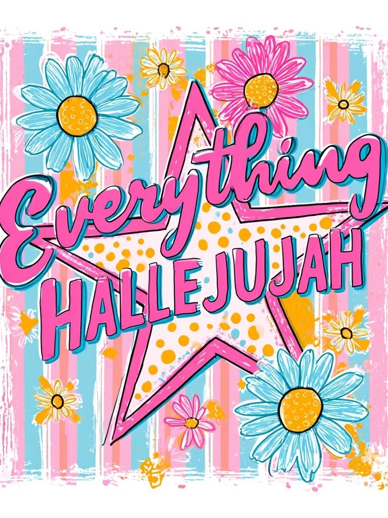 Everything Hallelujah Typography Poster. poster — typography art