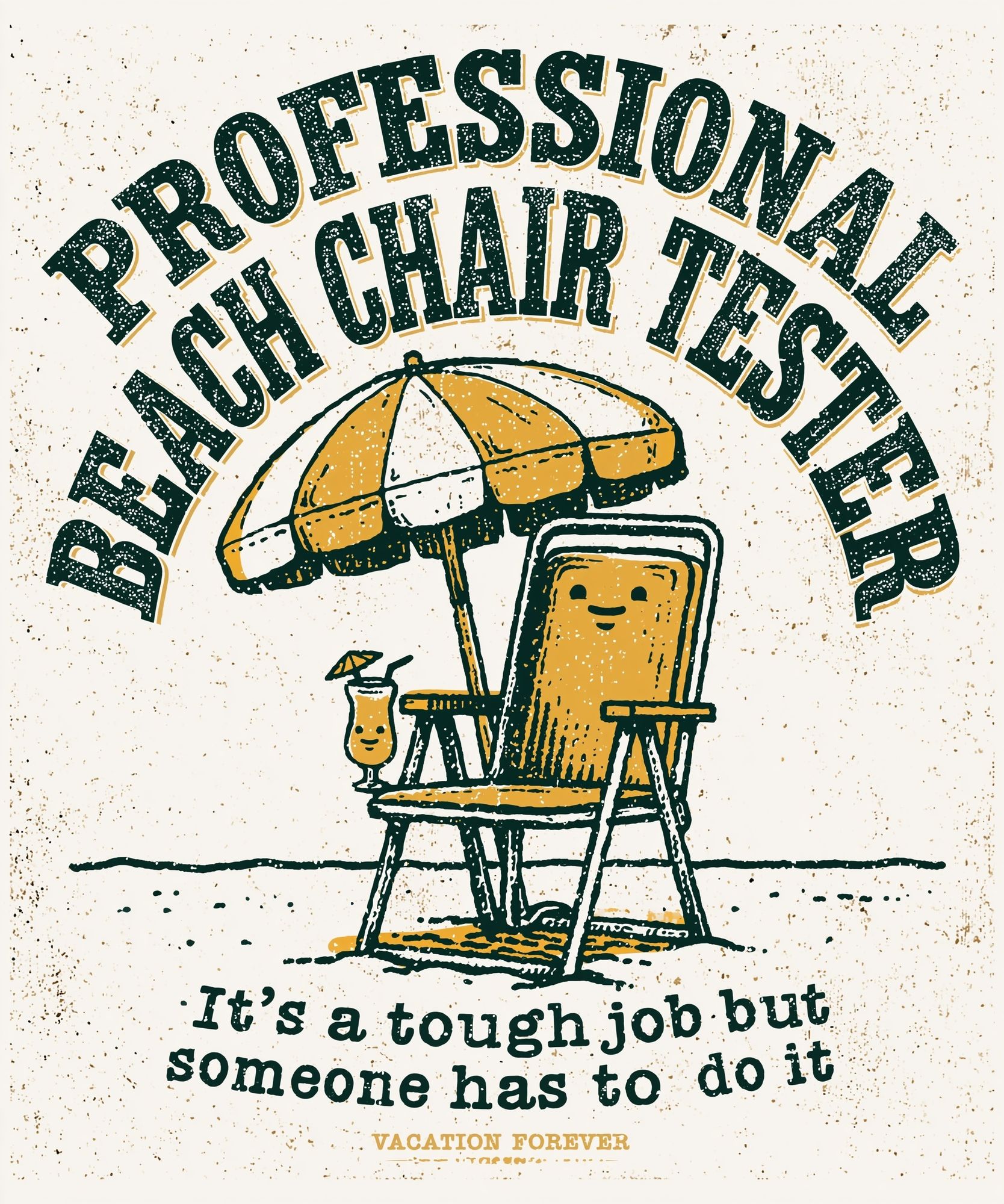 Professional Beach Chair Typography Poster. poster detail