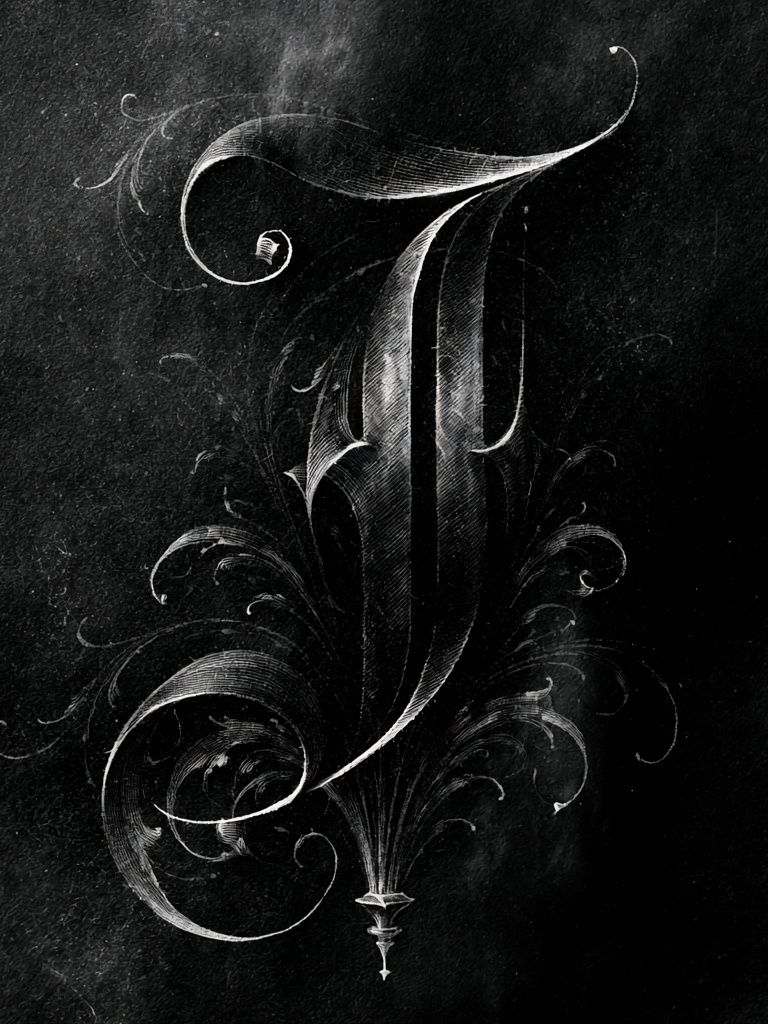 Ornate Gothic Letter J Poster. poster — typography art