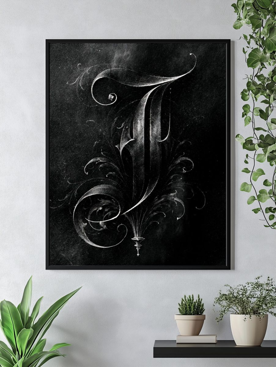 Ornate Gothic Letter J Poster. — room view 4