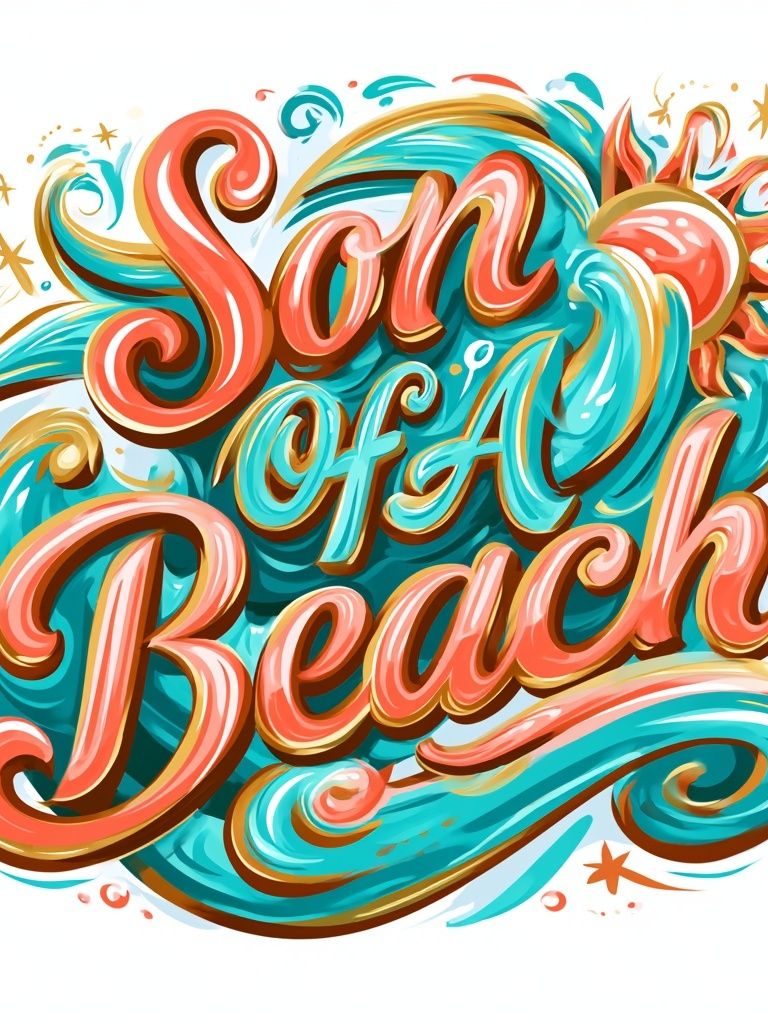 Sun of a Beach Typography Poster. poster — typography art