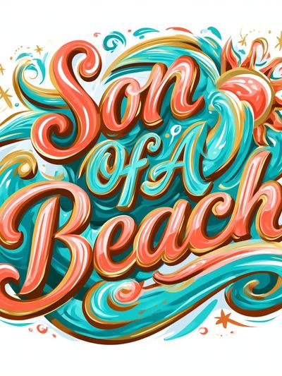 Sun of a Beach Typography Poster.