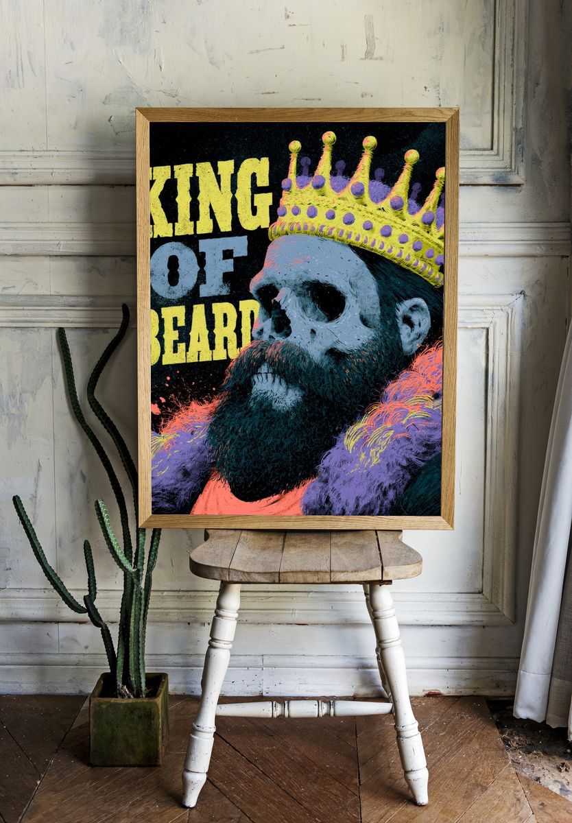 King of Beard Typography Poster. — room view 1