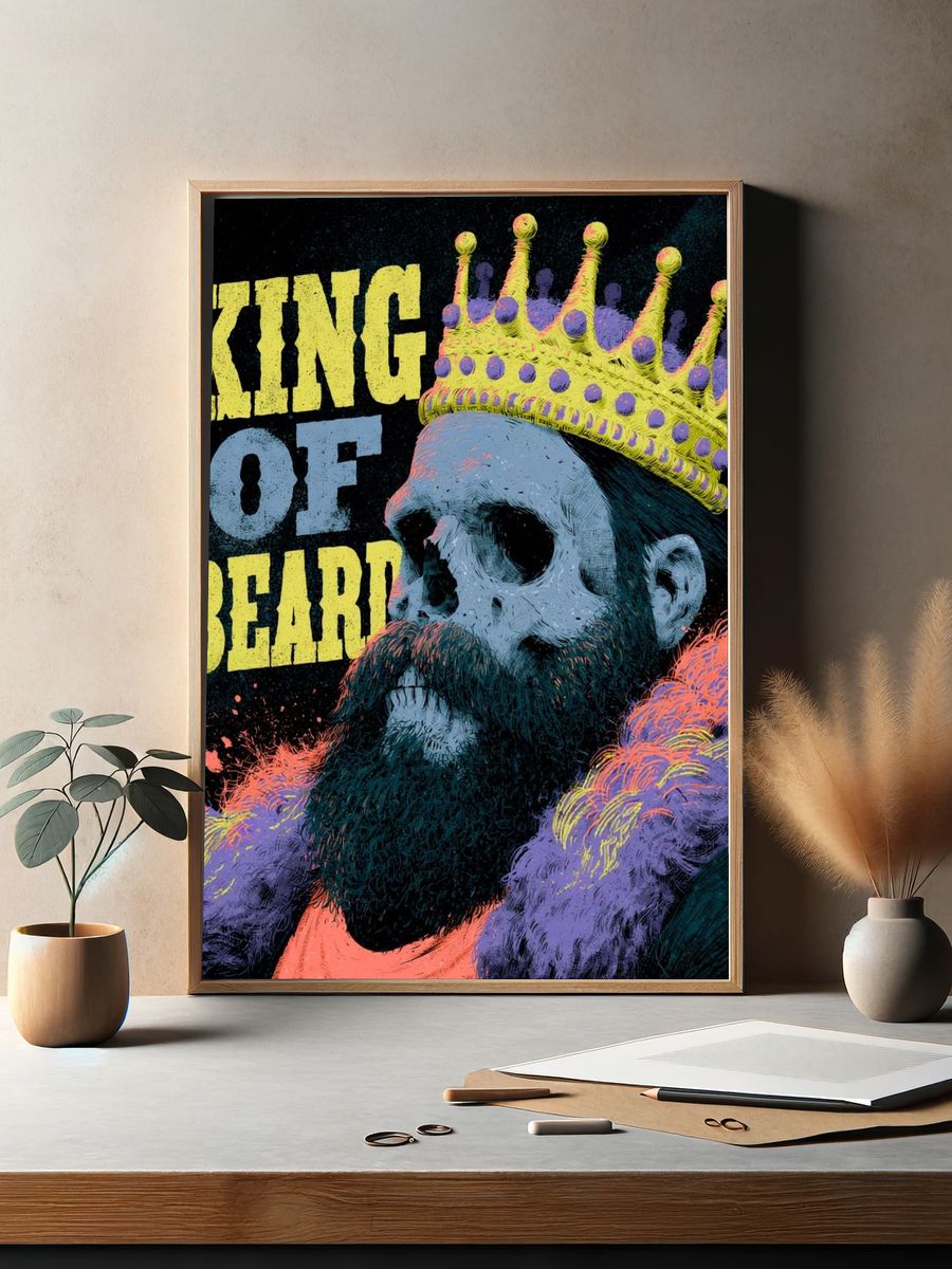 King of Beard Typography Poster. — room view 2