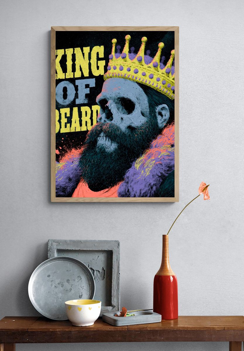 King of Beard Typography Poster. — room view 3