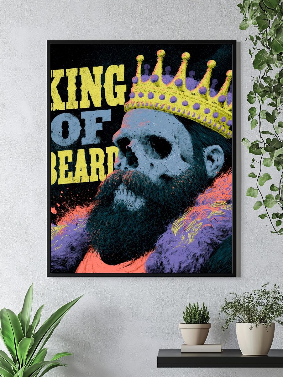 King of Beard Typography Poster. — room view 4