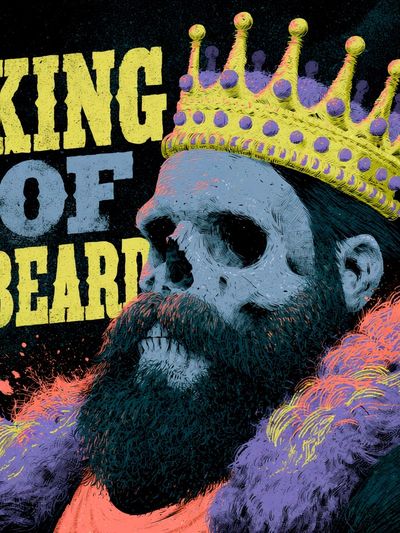 King of Beard Typography Poster.