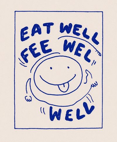 Eat Well Smile Typography Poster.