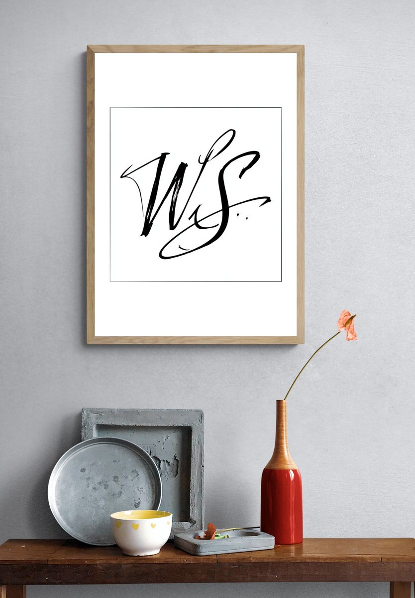 Abstract Calligraphy Monogram Poster. — room view 3