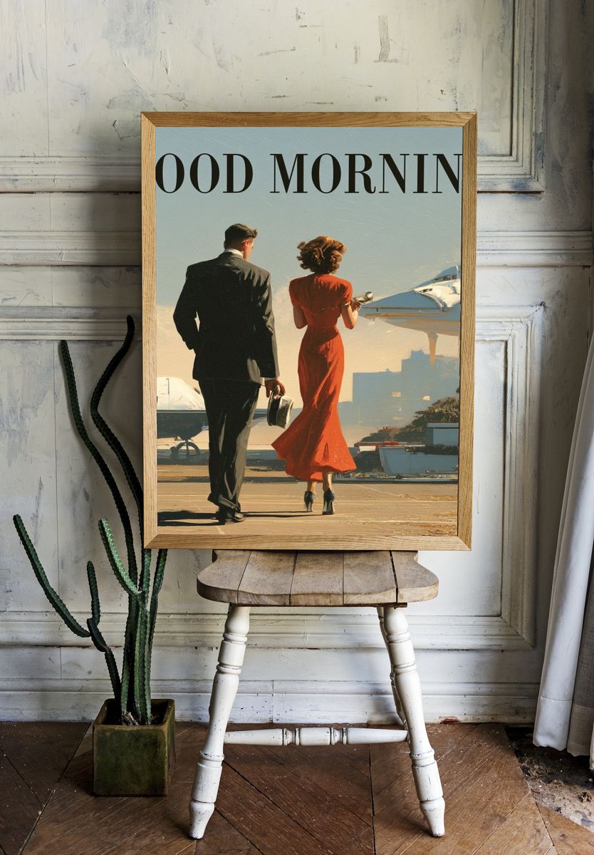 Good Morning Aviation Typography Poster. — room view 1