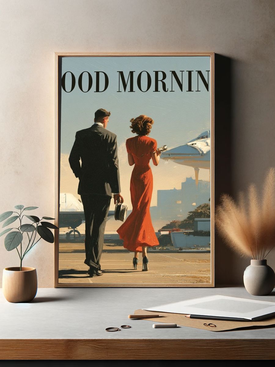 Good Morning Aviation Typography Poster. — room view 2