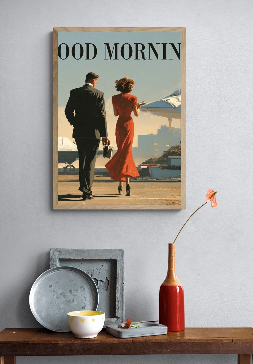 Good Morning Aviation Typography Poster. — room view 3