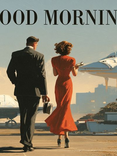 Good Morning Aviation Typography Poster.