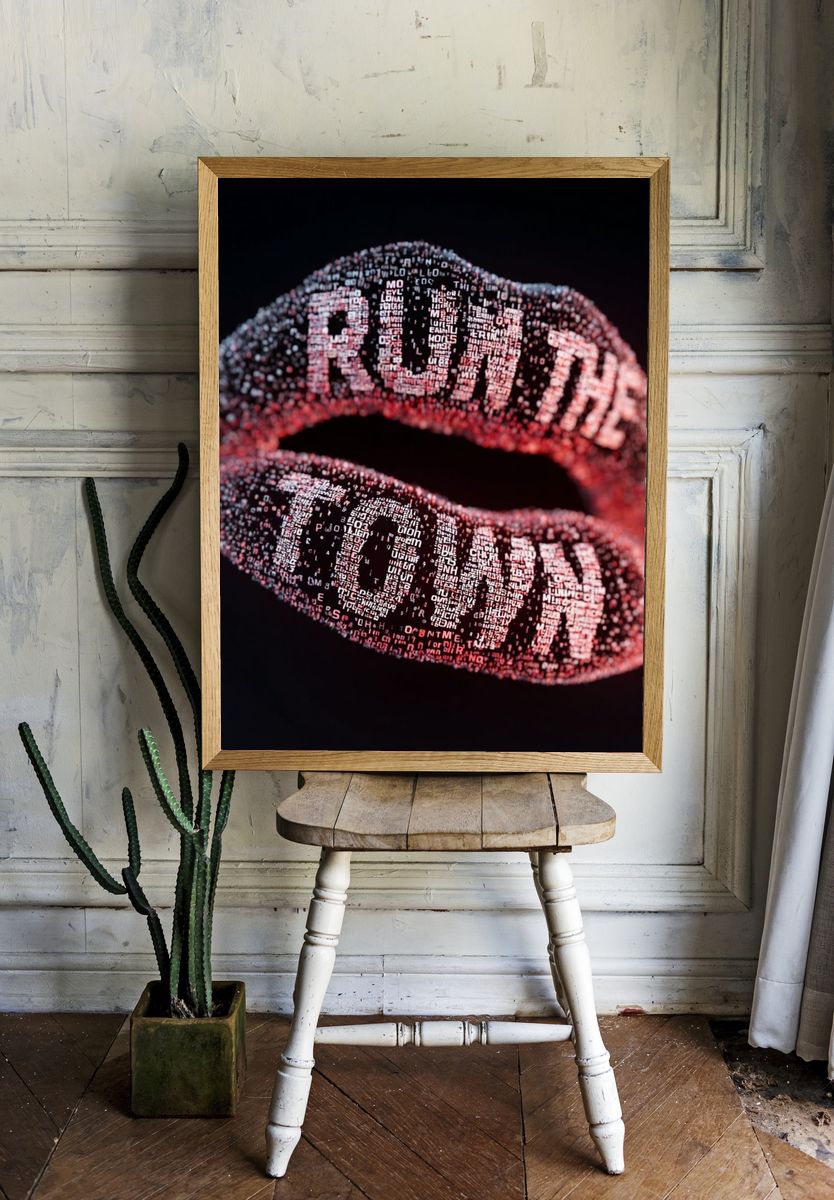 Digital Lips Typography Poster. — room view 1