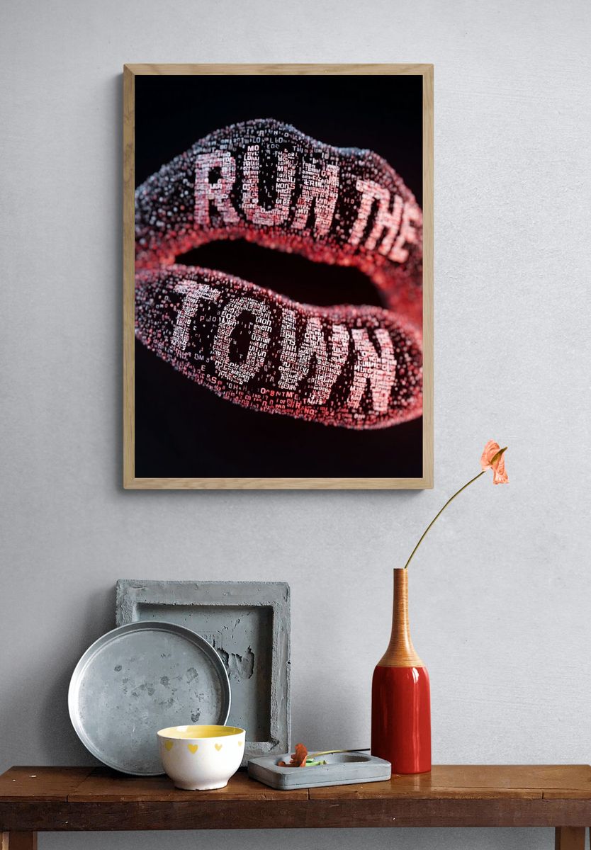 Digital Lips Typography Poster. — room view 3
