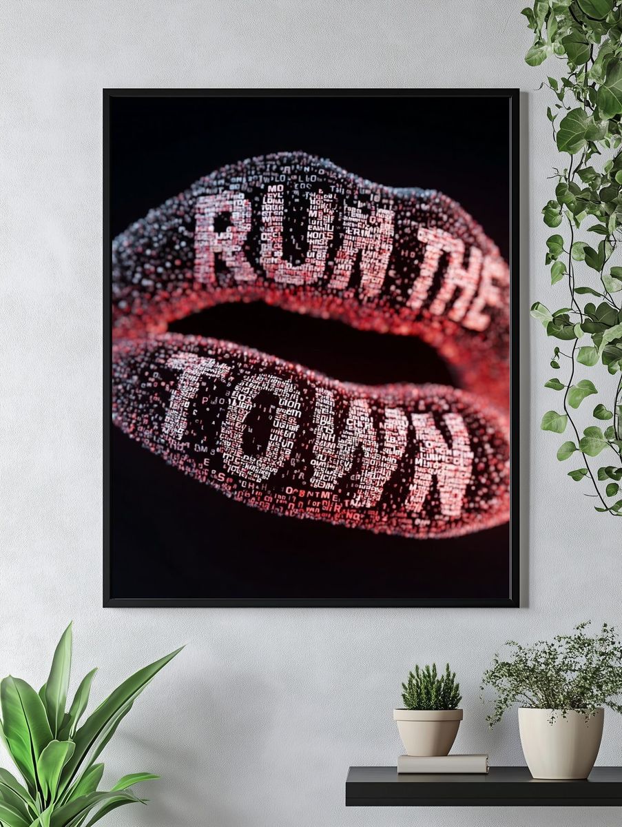 Digital Lips Typography Poster. — room view 4
