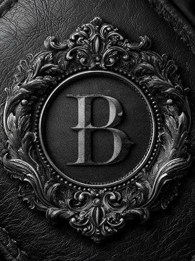 Ornate Monogram B Typography Print. poster