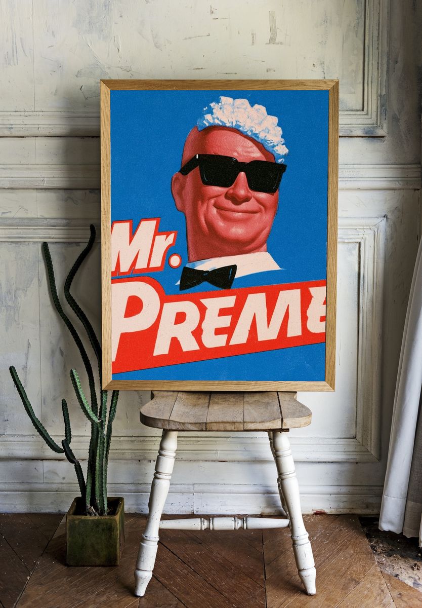 Mr. Preme Retro Typography Poster. — room view 1