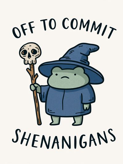 Off to Commit Shenanigans Typography Print. poster