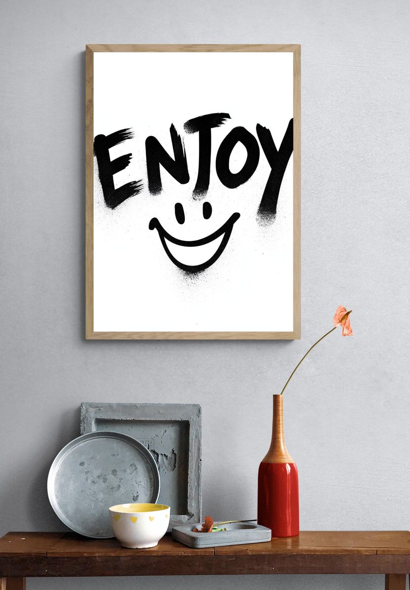 Enjoy Smile Typography Poster. — room view 3