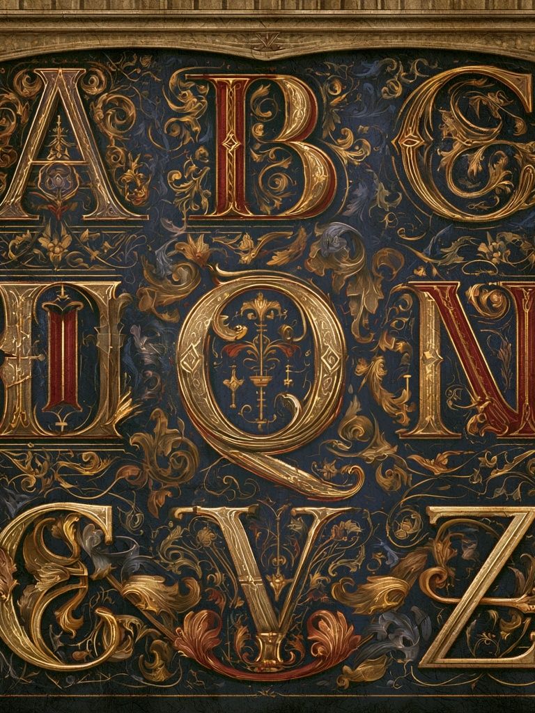 Ornate ABC Typography Poster. poster — typography art