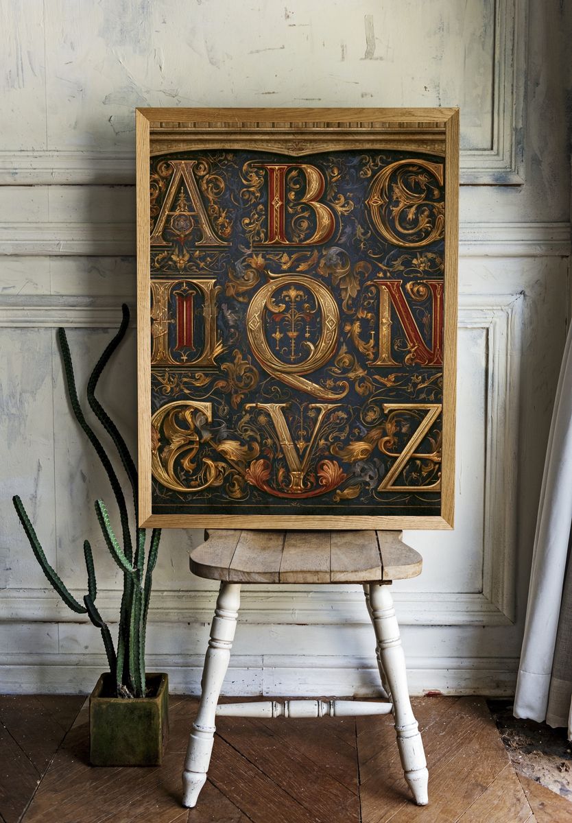 Ornate ABC Typography Poster. room preview