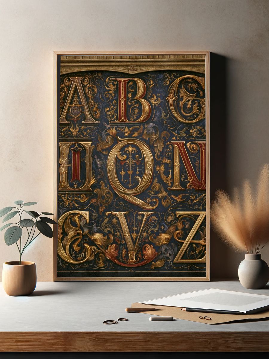 Ornate ABC Typography Poster. — room view 2