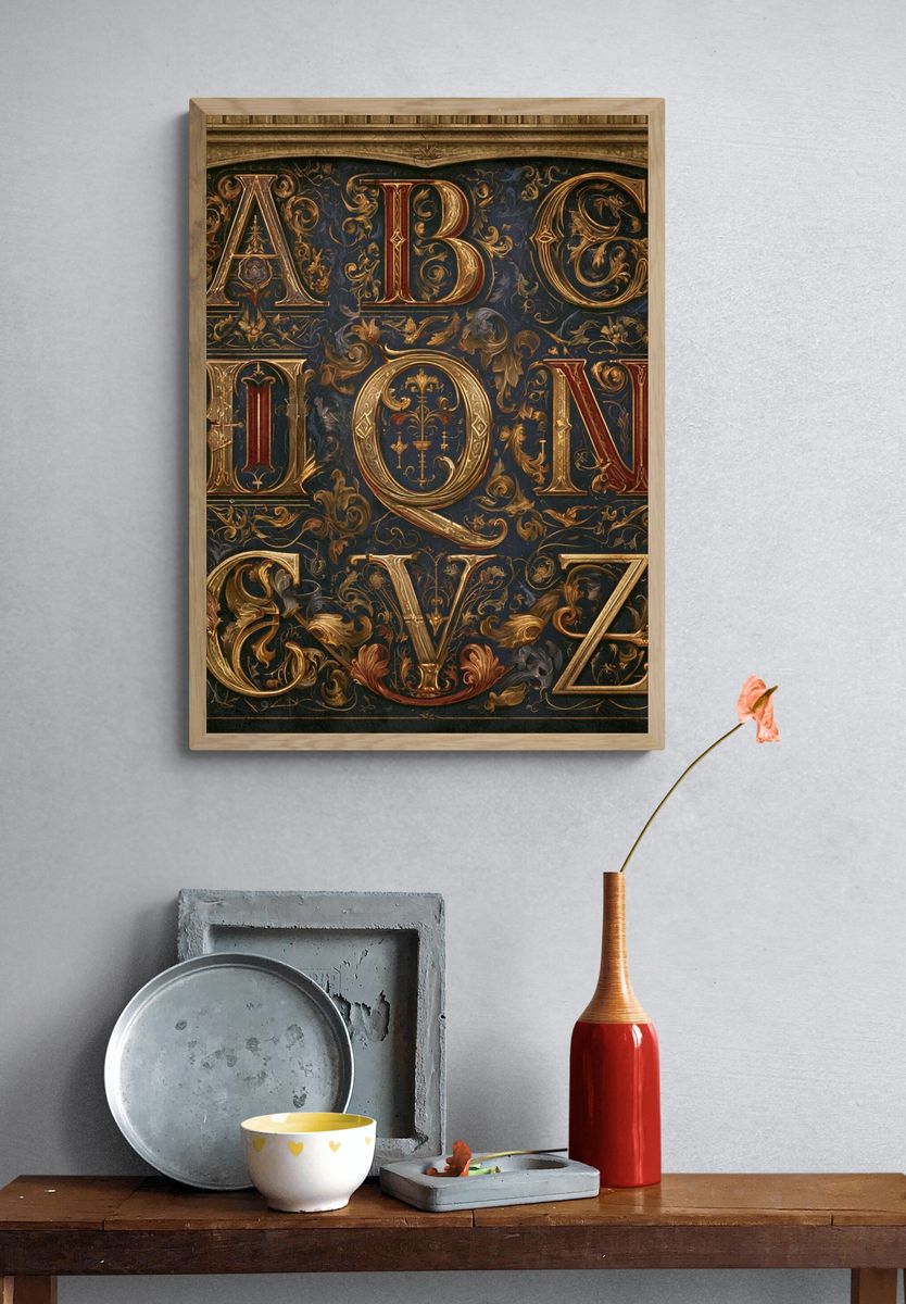 Ornate ABC Typography Poster. — room view 3