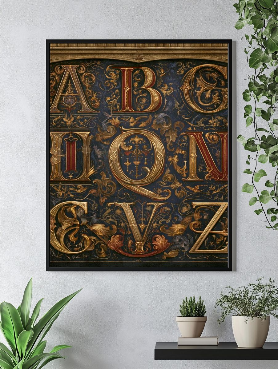 Ornate ABC Typography Poster. — room view 4